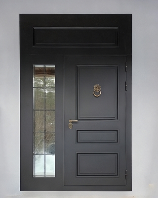 Нестандартная дверь с кнокером и стеклом