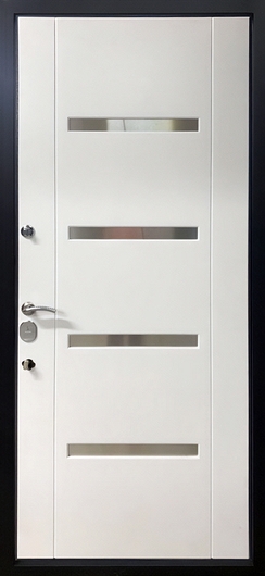 Серая дверь с верхней вставкой