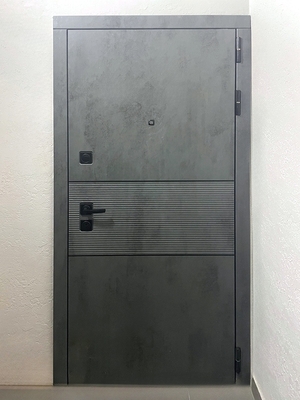 Серая стальная дверь МДФ